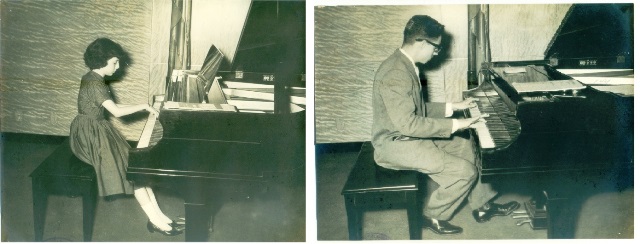 Foto de Jóvenes pianistas en concierto. Salón de Actos de la Biblioteca Nacional, 19 de febrero de 1961. Colección de fotografías BNJM.